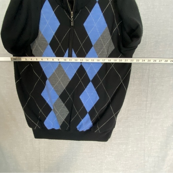 Walter Hagen Wool Argyle Sweater Half Zip Sz Medium Fully Lined - Picture 10 of 12